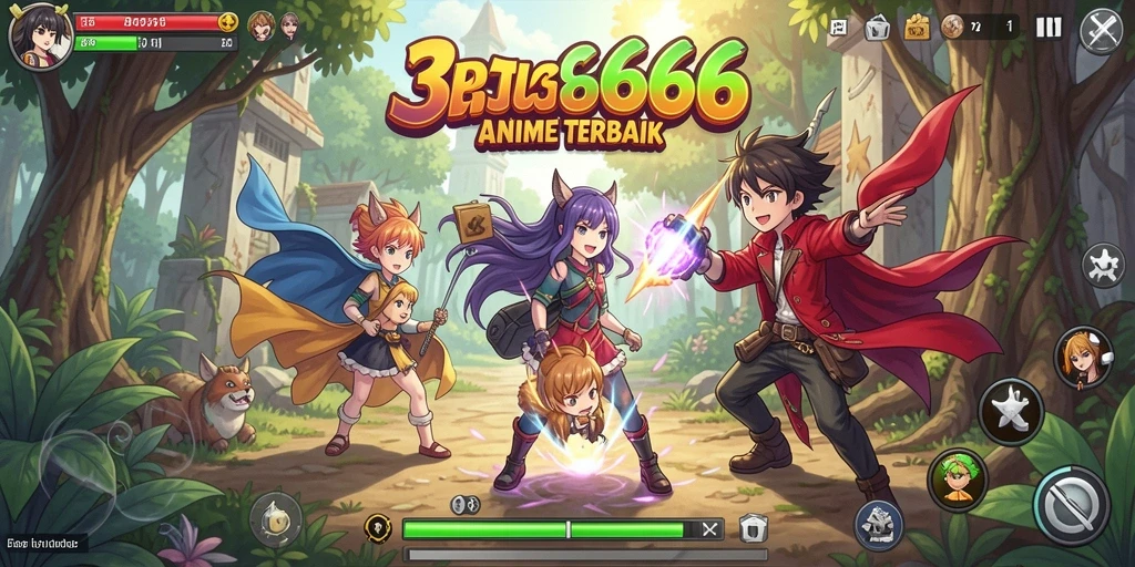 Tampilan gameplay seru dari 333666 dengan karakter anime.