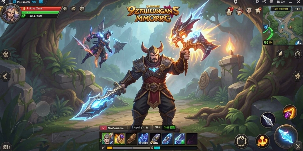 Tampilan gameplay epik di dunia MMORPG 9ZKGAMES.
