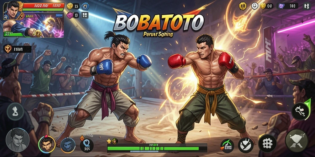 Tampilan seru gameplay BOBATOTO yang penuh aksi dan pertarungan epik.