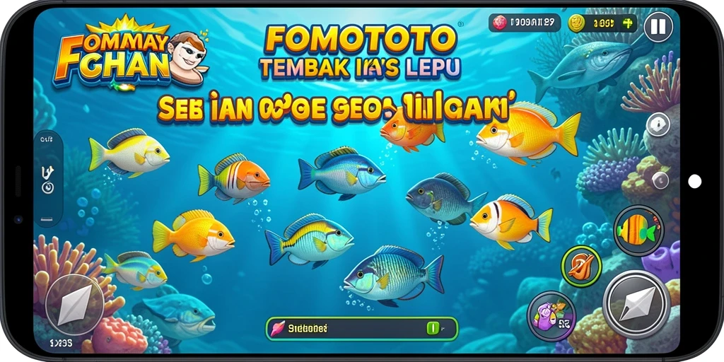 Screenshot gameplay FOMOTOTO menampilkan aksi menembak ikan yang mendebarkan.